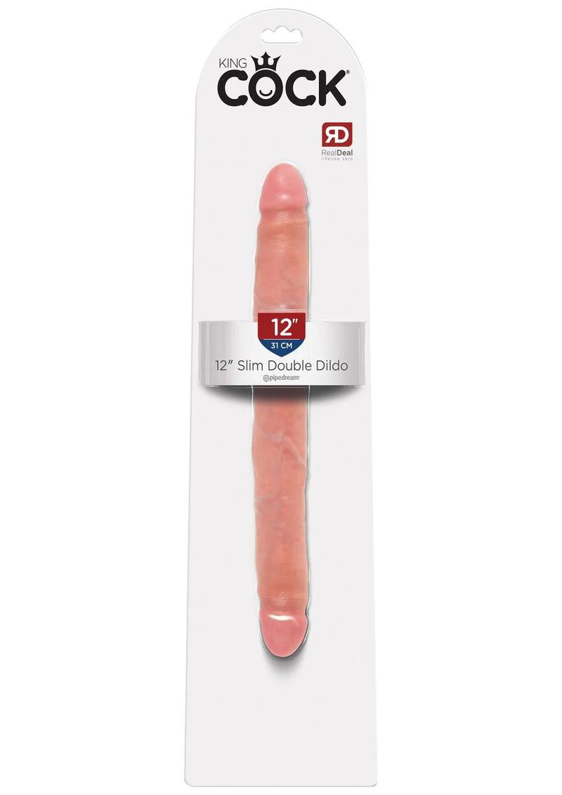 King Cock 12 Inch Slim Double Dildo Flexible Realistic Design - Image 6