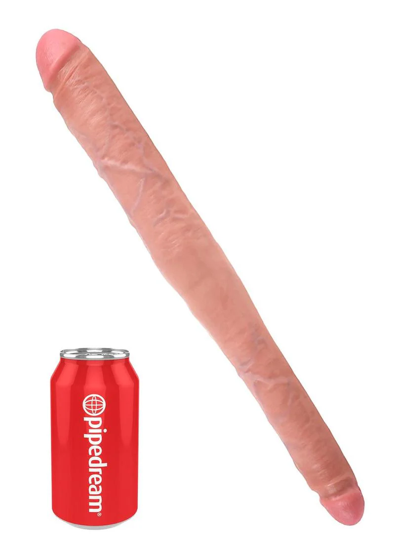 King Cock 16 Inch Tapered Double Dildo Flexible Realistic Design - Image 2