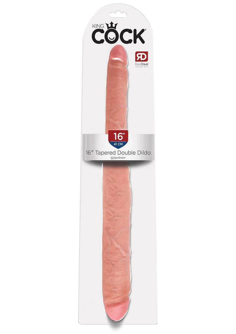 King Cock 16 Inch Tapered Double Dildo Flexible Realistic Design - Image 3