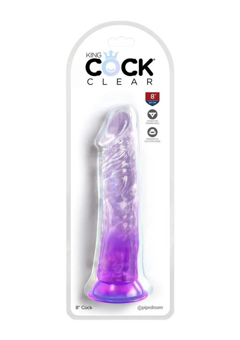 King Cock Clear 8 Inch Dildo with Suction Base Realistic And Strap-On - Image 3