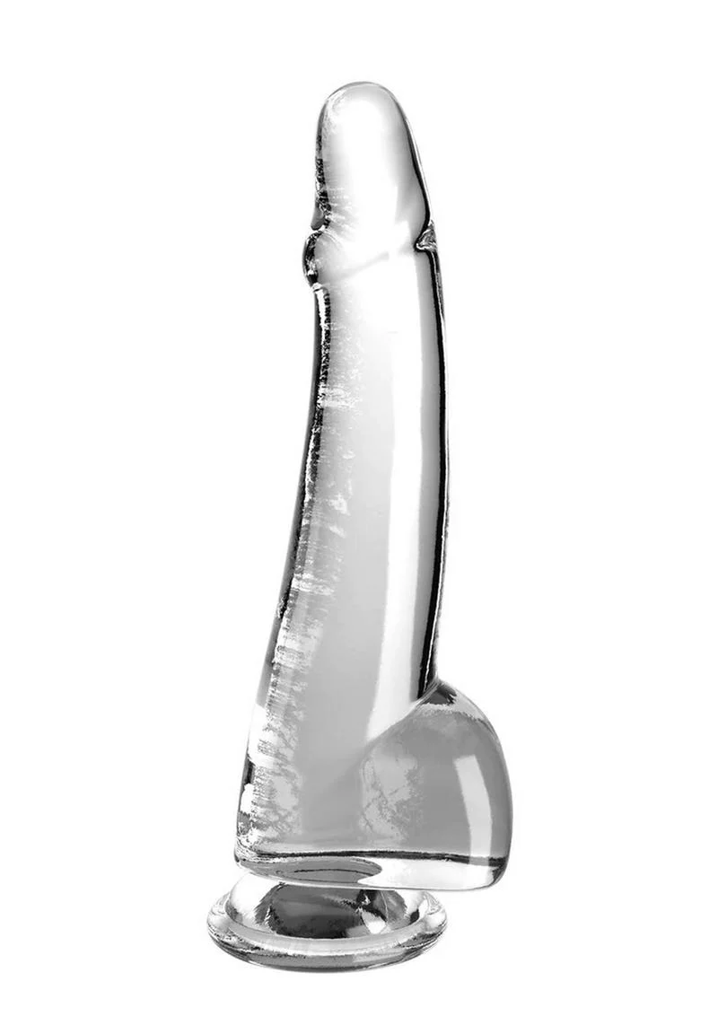 King Cock Clear Dildo with Balls - Image 3
