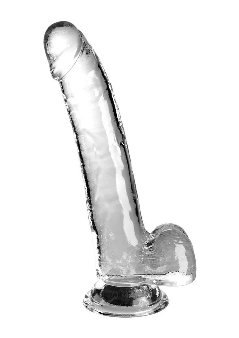King Cock Clear Dildo with Balls - Image 4