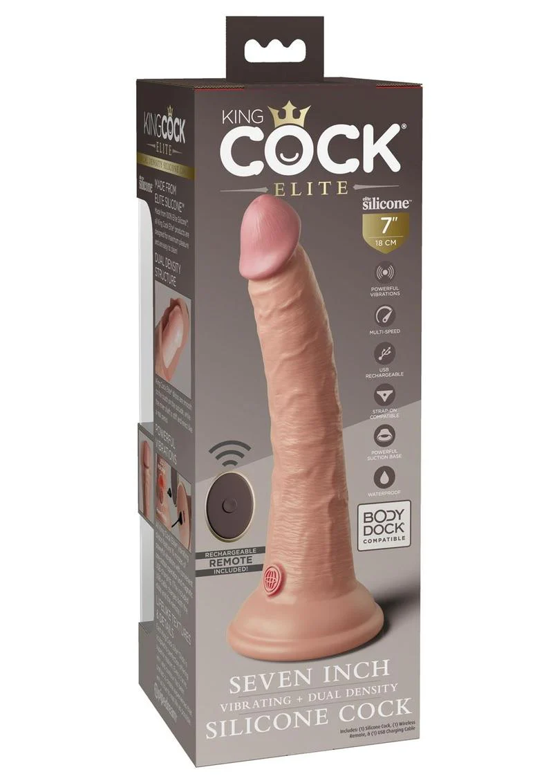 King Cock Elite Dual Density Rechargeable And Vibrating Silicone Dildo - Image 5