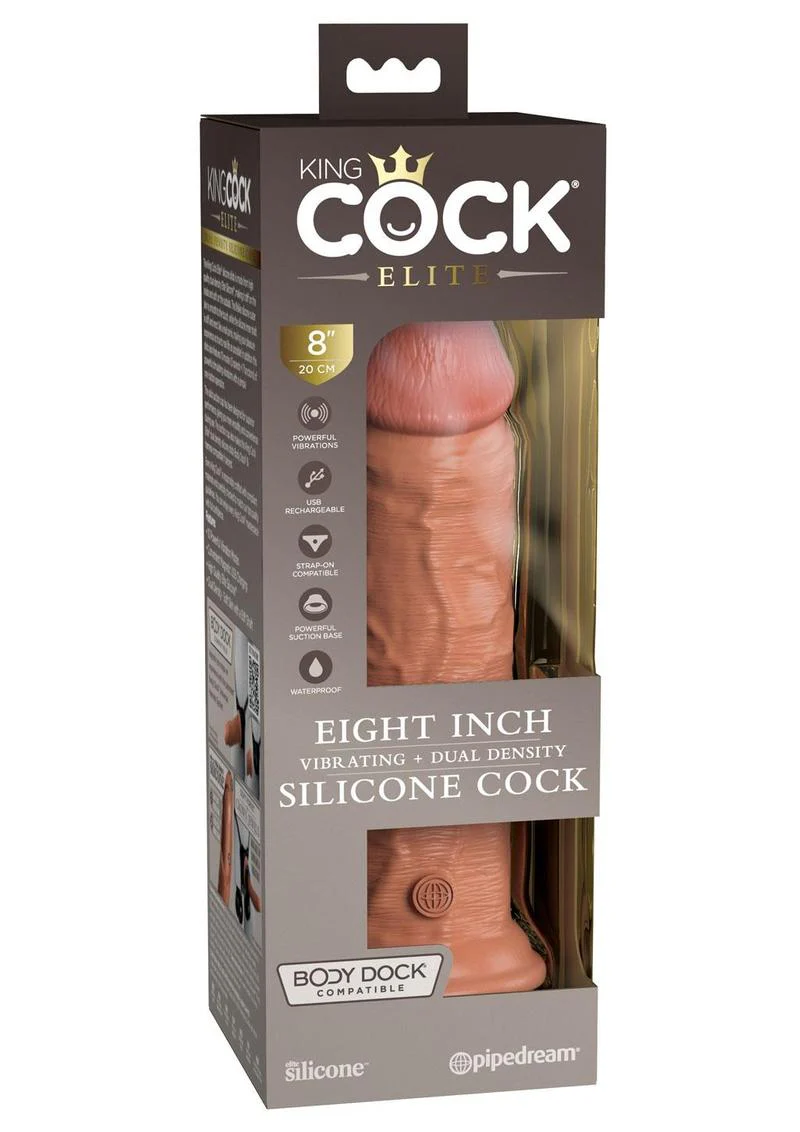 King Cock Elite Dual Density Vibrating Silicone Dildo - Image 10