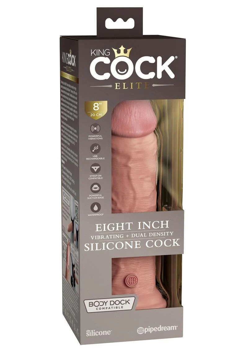 King Cock Elite Dual Density Vibrating Silicone Dildo - Image 11
