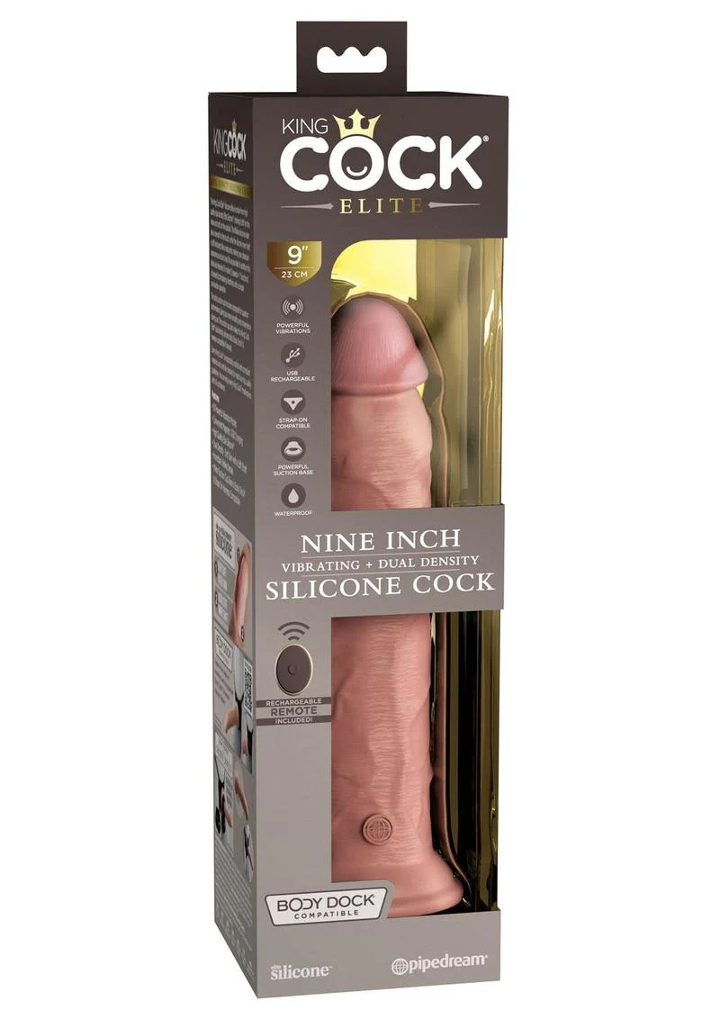 King Cock Elite Dual Density Vibrating Silicone Dildo - Image 13
