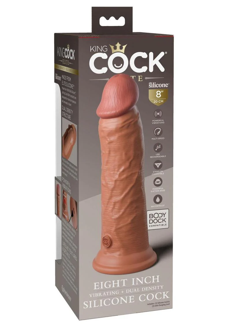 King Cock Elite Dual Density Vibrating Silicone Dildo - Image 15