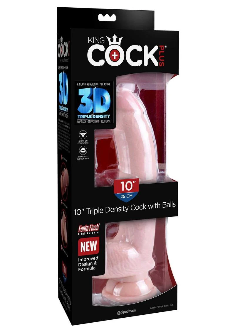 King Cock Plus Triple Density Dildo With Balls Realistic Pleasure - Image 13