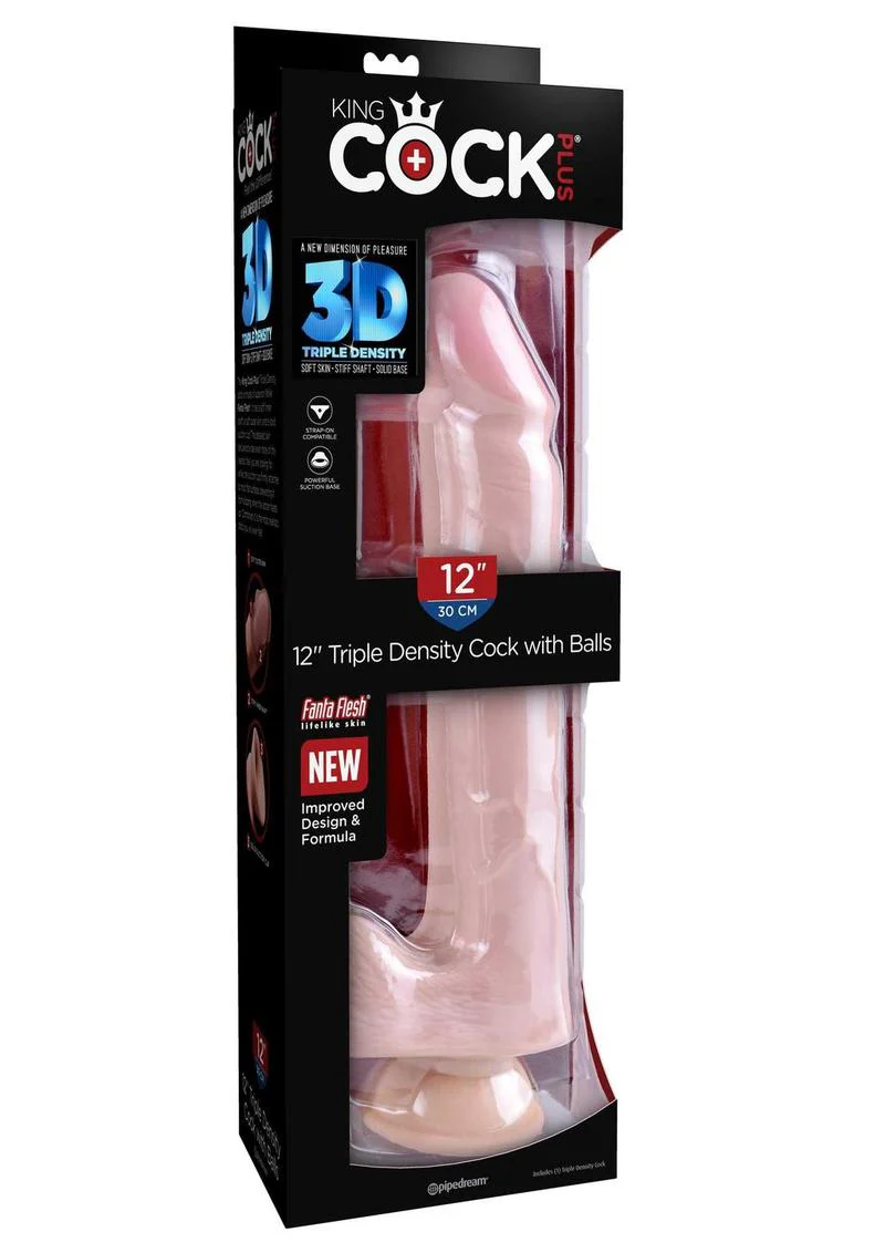 King Cock Plus Triple Density Dildo With Balls Realistic Pleasure - Image 14