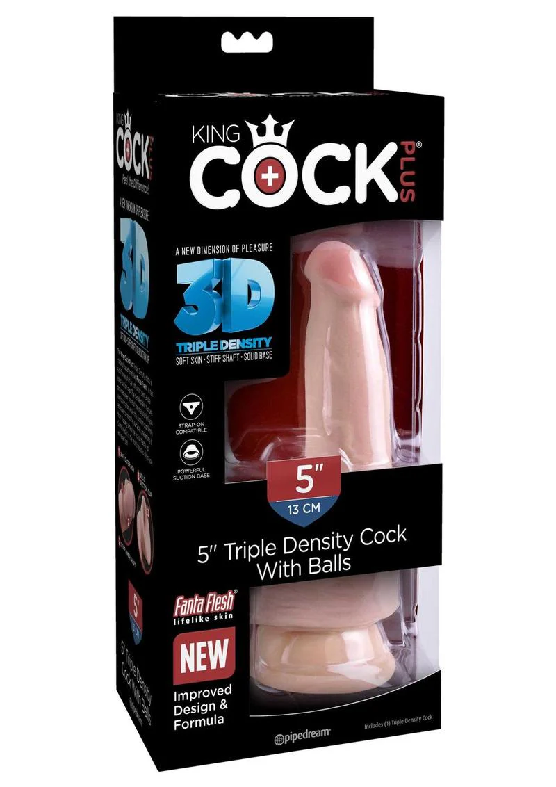 King Cock Plus Triple Density Dildo With Balls Realistic Pleasure - Image 16