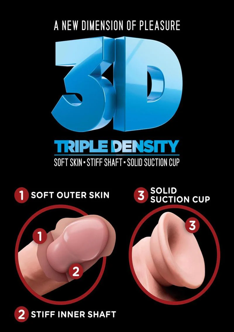 King Cock Plus Triple Density Dildo With Balls Realistic Pleasure - Image 17
