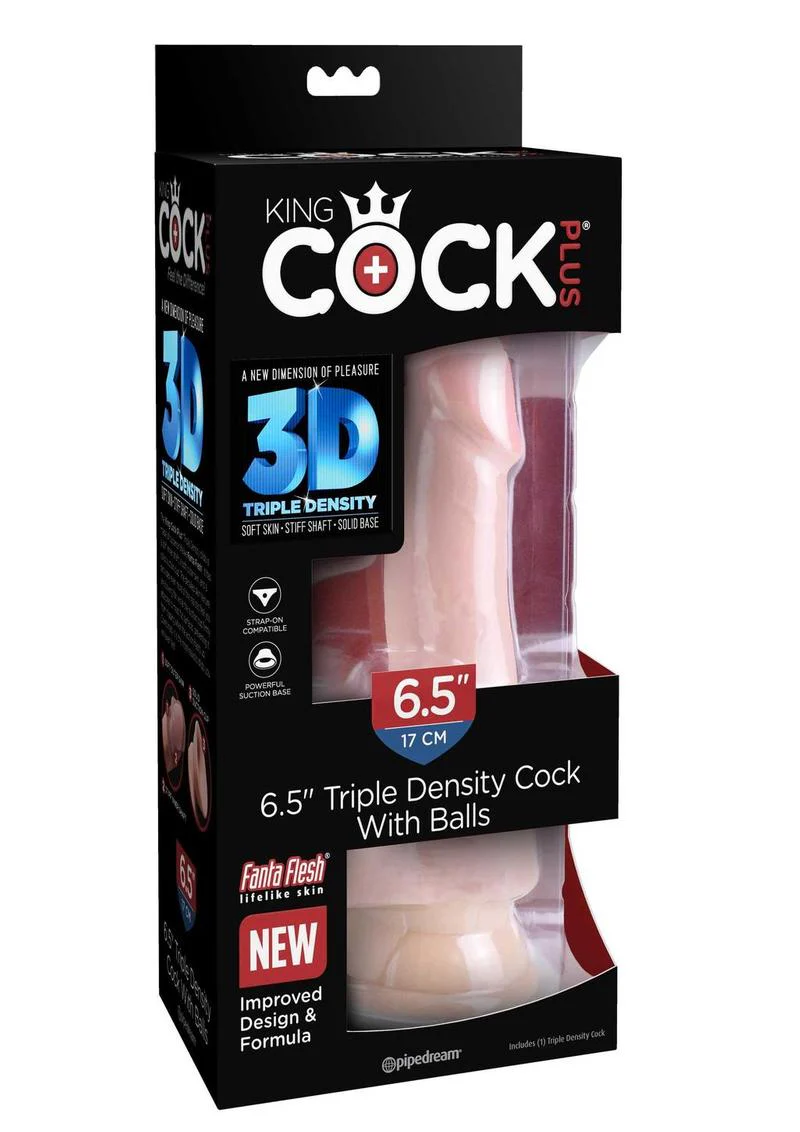 King Cock Plus Triple Density Dildo With Balls Realistic Pleasure - Image 19