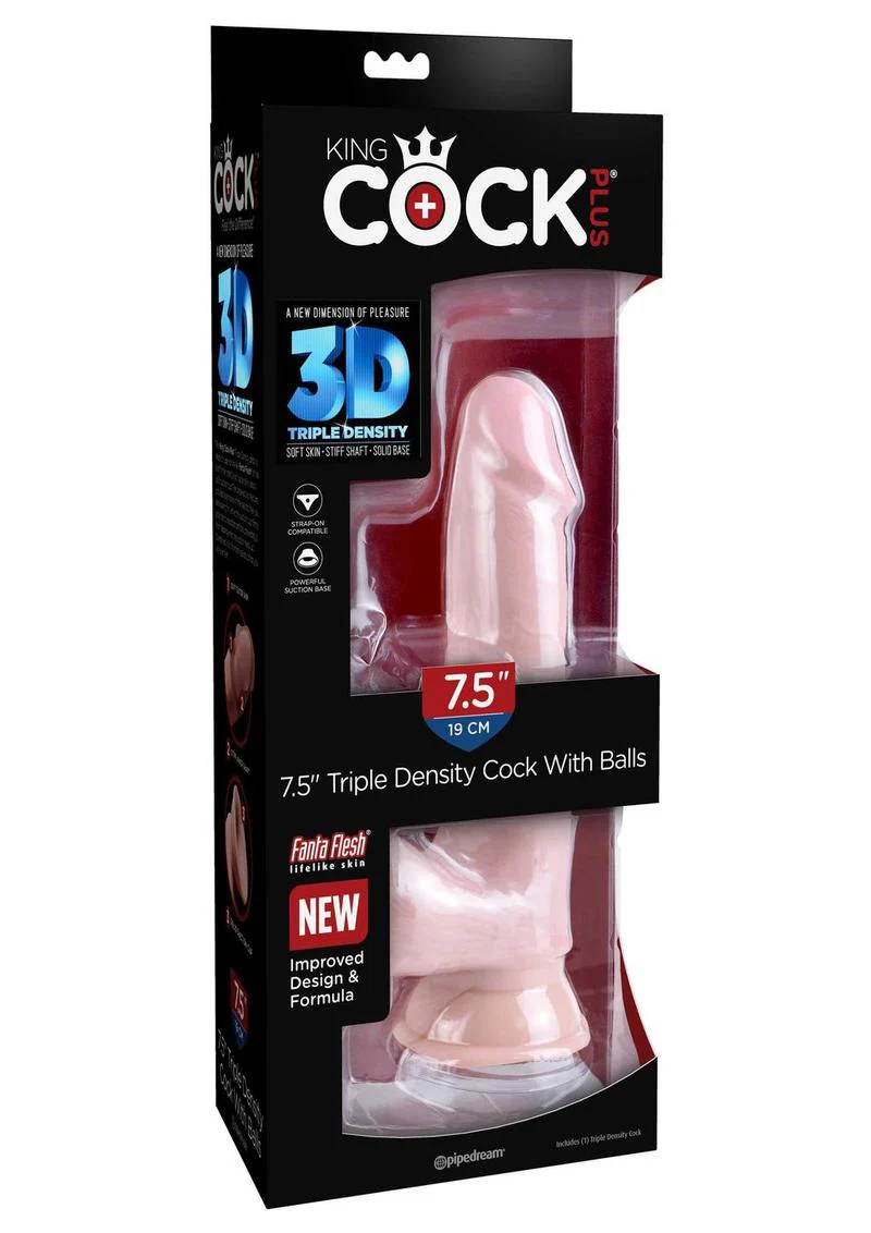 King Cock Plus Triple Density Dildo With Balls Realistic Pleasure - Image 20