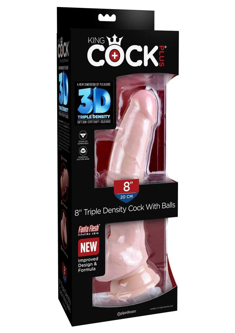 King Cock Plus Triple Density Dildo With Balls Realistic Pleasure - Image 21