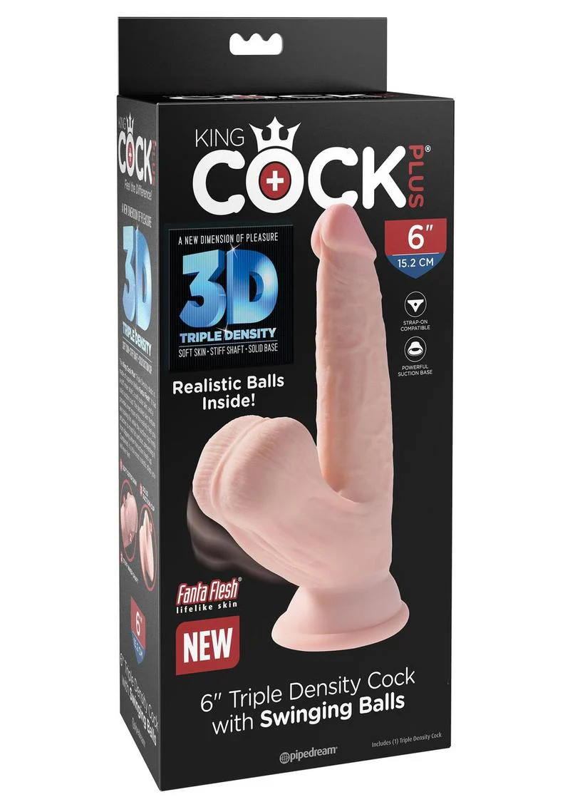 King Cock Plus Triple Density Realistic Dildo with Swinging Balls - Image 8