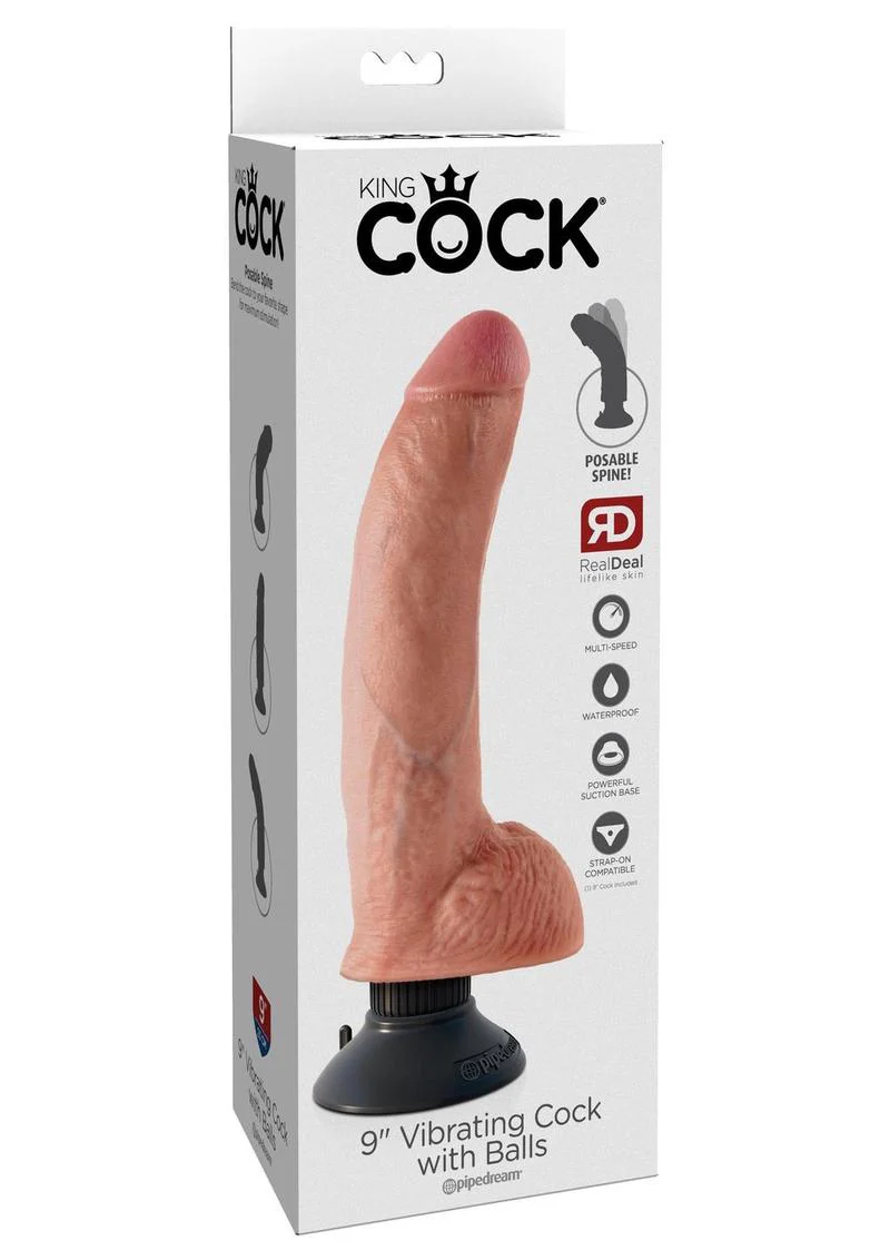 King Cock Vibrating Dildo with Balls And Suction Base - Image 21