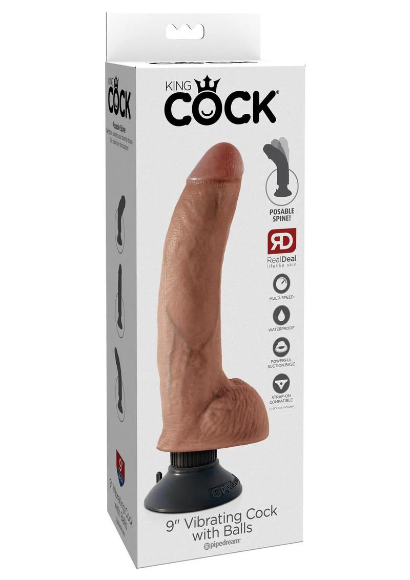 King Cock Vibrating Dildo with Balls And Suction Base - Image 23