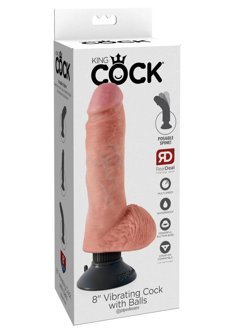 King Cock Vibrating Dildo with Balls And Suction Base - Image 28