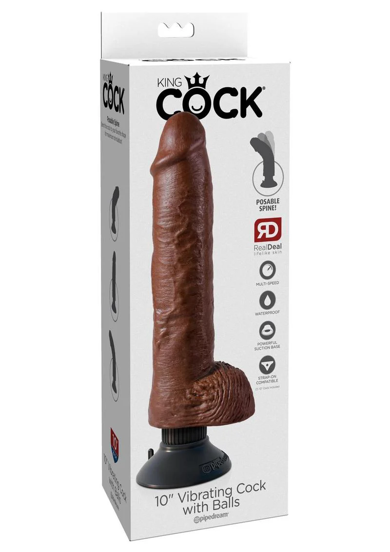 King Cock Vibrating Dildo with Balls And Suction Base - Image 29