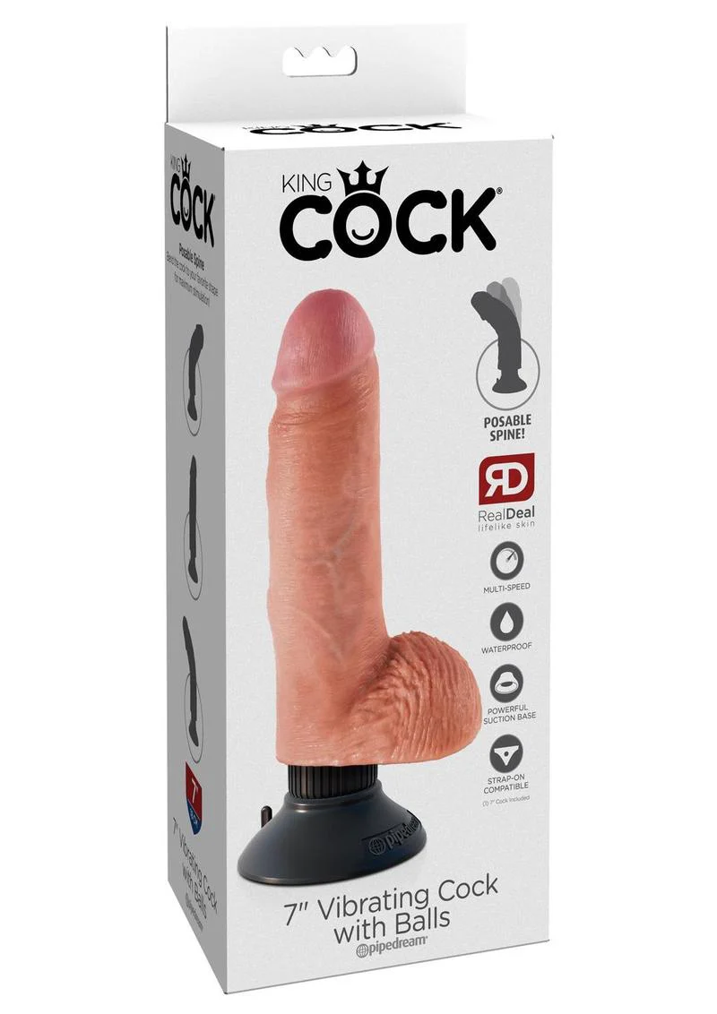 King Cock Vibrating Dildo with Balls And Suction Base - Image 30