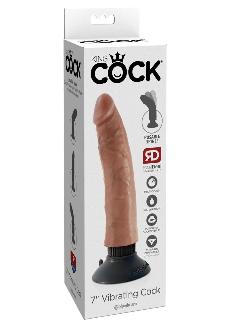 King Cock Vibrating Dildo with Suction Base RealDeal Lifelike Skin - Image 25