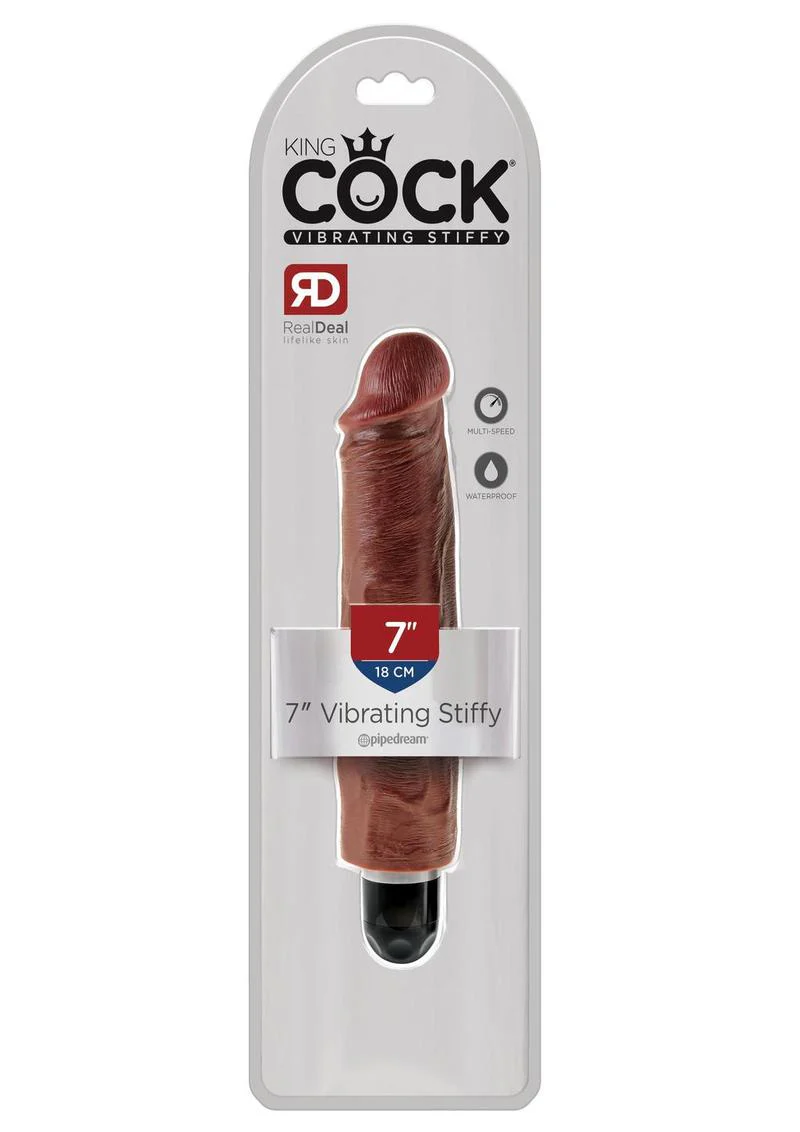 King Cock Vibrating Stiffy Dildo RealDeal Lifelike Skin Waterproof - Image 11
