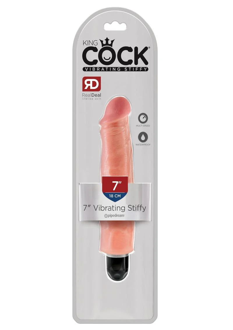King Cock Vibrating Stiffy Dildo RealDeal Lifelike Skin Waterproof - Image 14