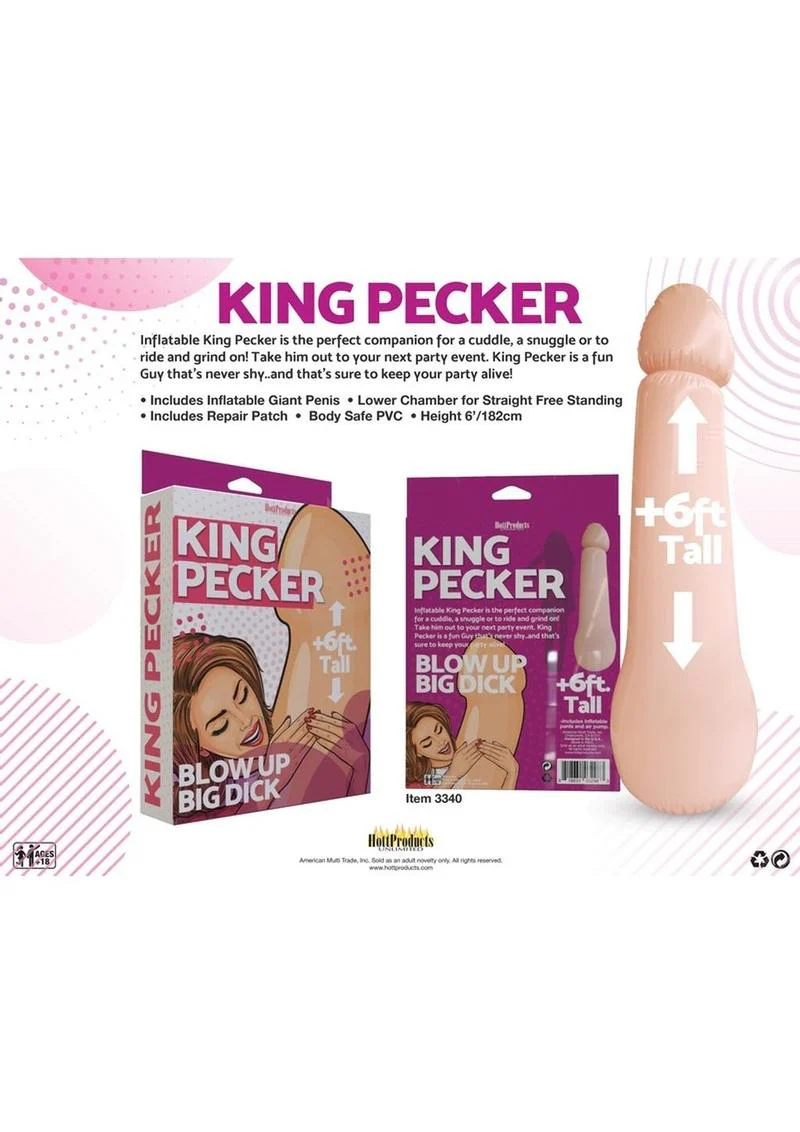 King Pecker Giant Inflatable 6ft Blow-Up Penis Party Prop - Image 2
