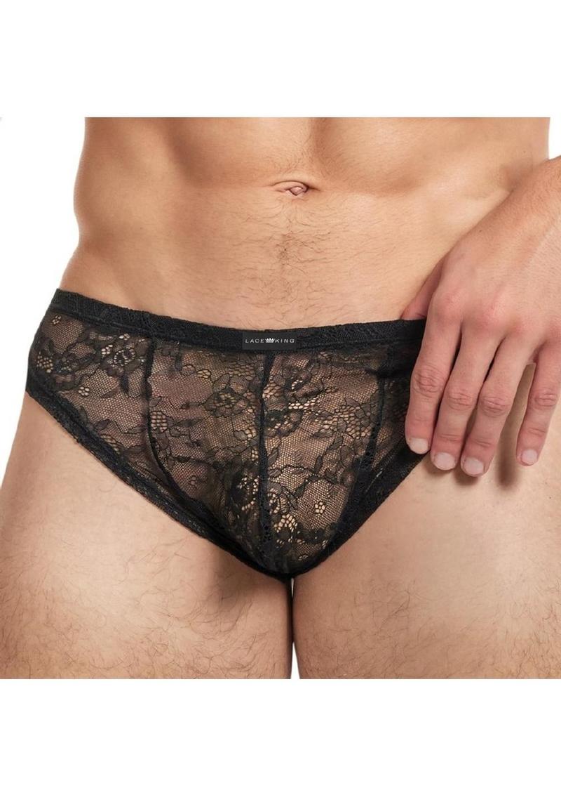 Lace King Low Rise Brazilian Brief Sheer Lace Elegance for Men - Image 10