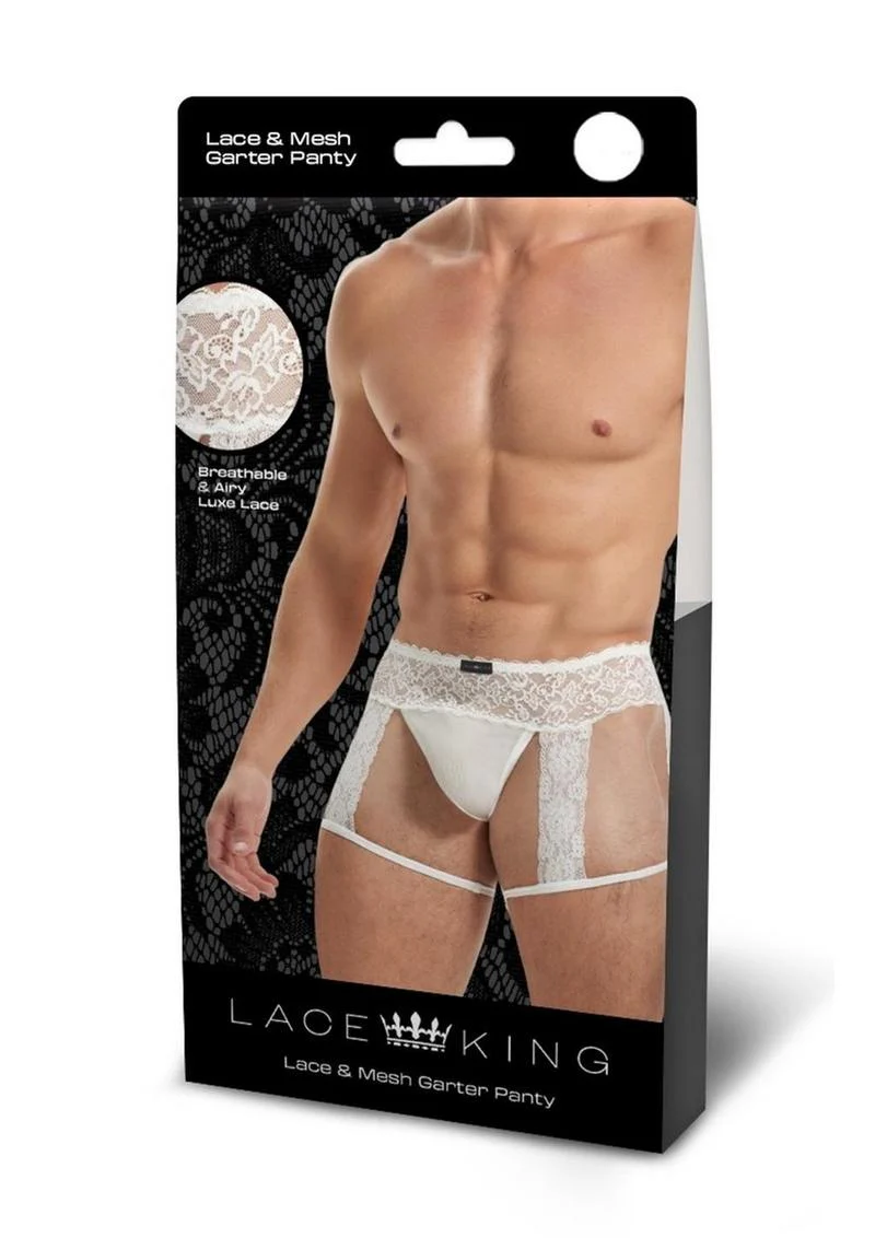 Lace King Men’s Lace And Mesh Garter Panty Seductive Lingerie - Image 10