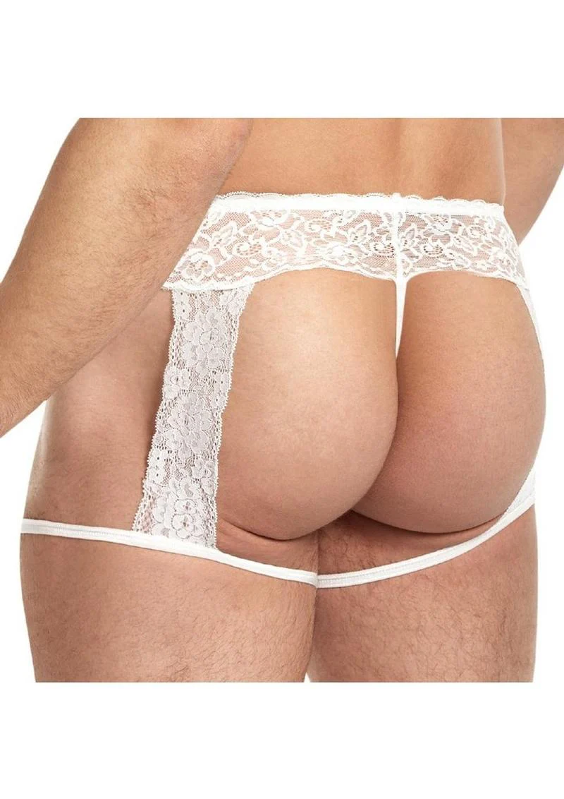 Lace King Men’s Lace And Mesh Garter Panty Seductive Lingerie - Image 4