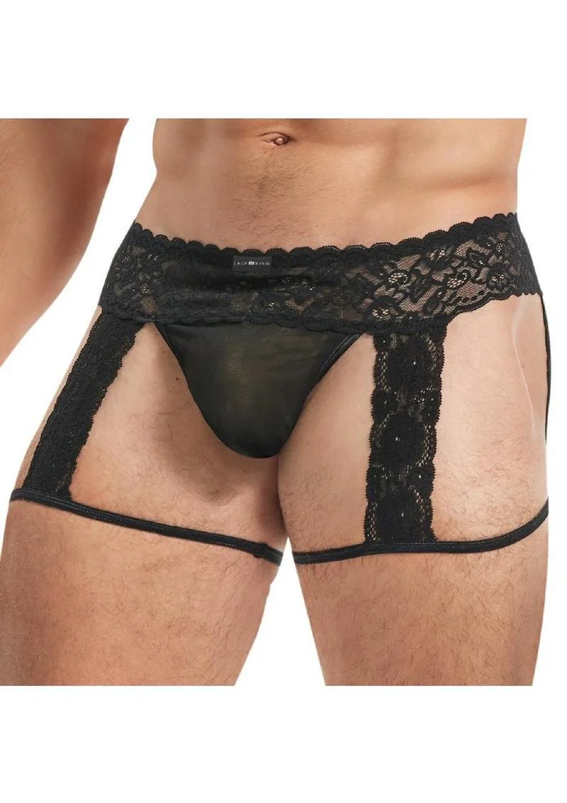 Lace King Men’s Lace And Mesh Garter Panty Seductive Lingerie - Image 5