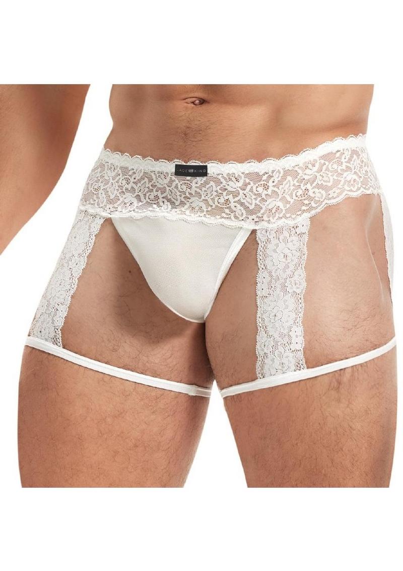 Lace King Men’s Lace And Mesh Garter Panty Seductive Lingerie - Image 8