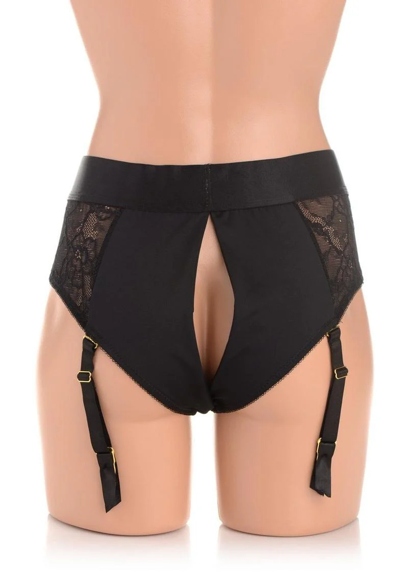 Laced Seductress Crotchless Panty Harness With Garter Straps - Image 3