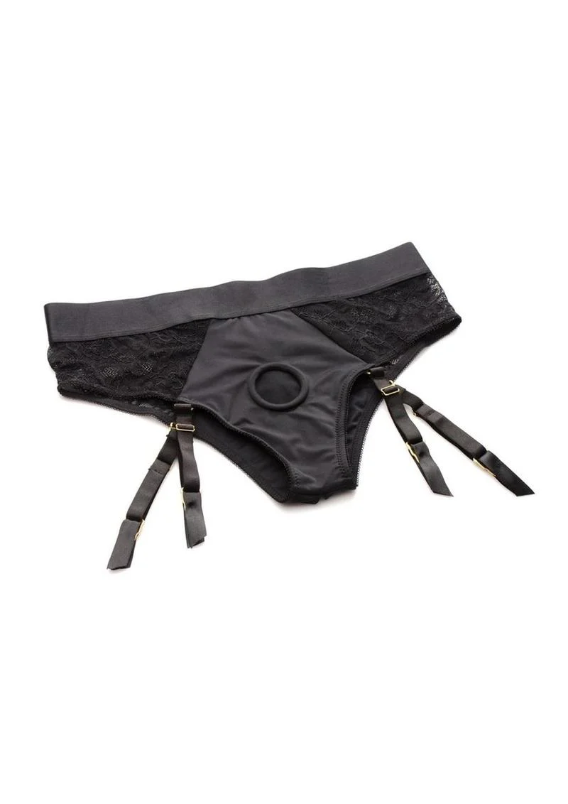 Laced Seductress Crotchless Panty Harness With Garter Straps - Image 4