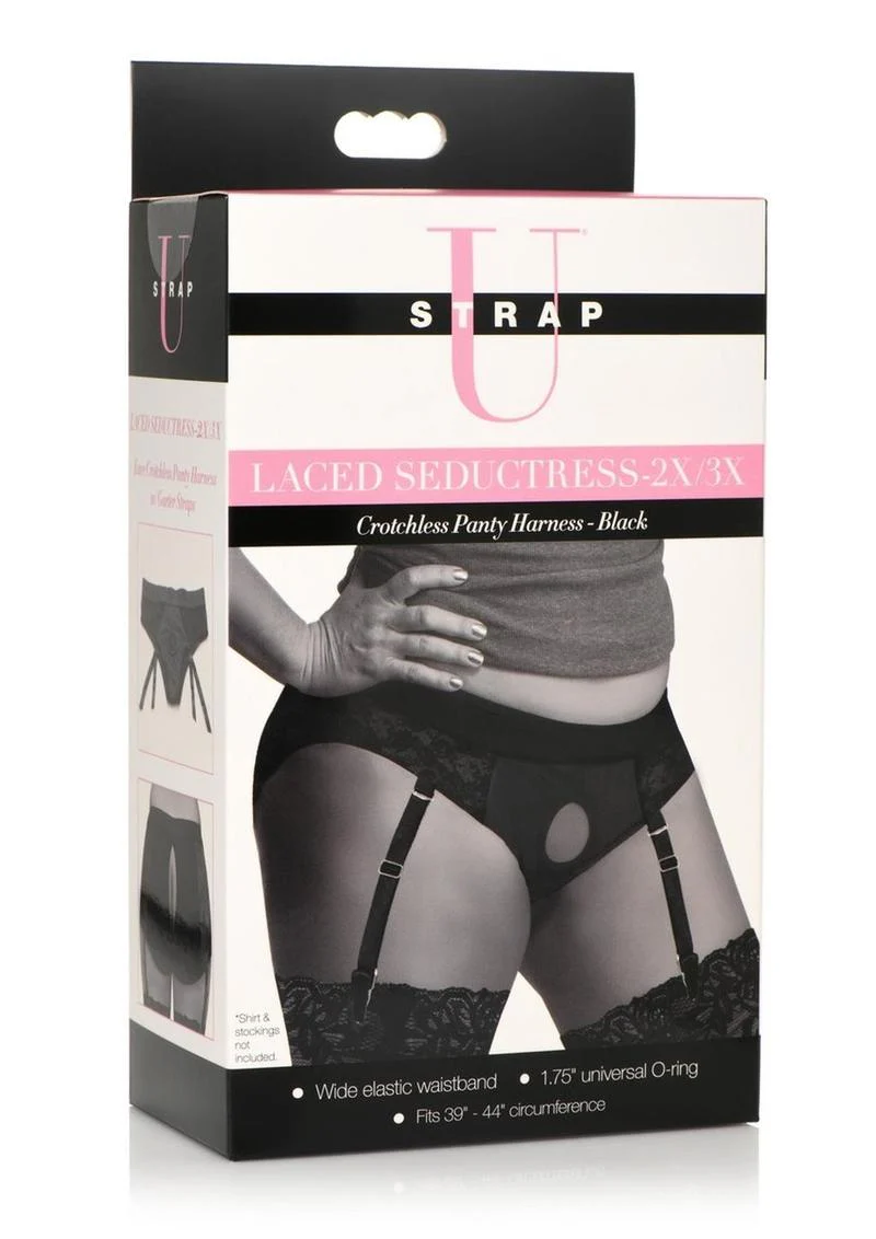 Laced Seductress Crotchless Panty Harness With Garter Straps - Image 5