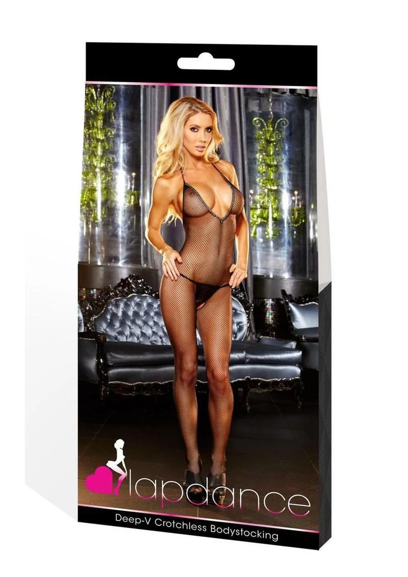 Lapdance Deep-V Crotchless Body Stocking - Image 3
