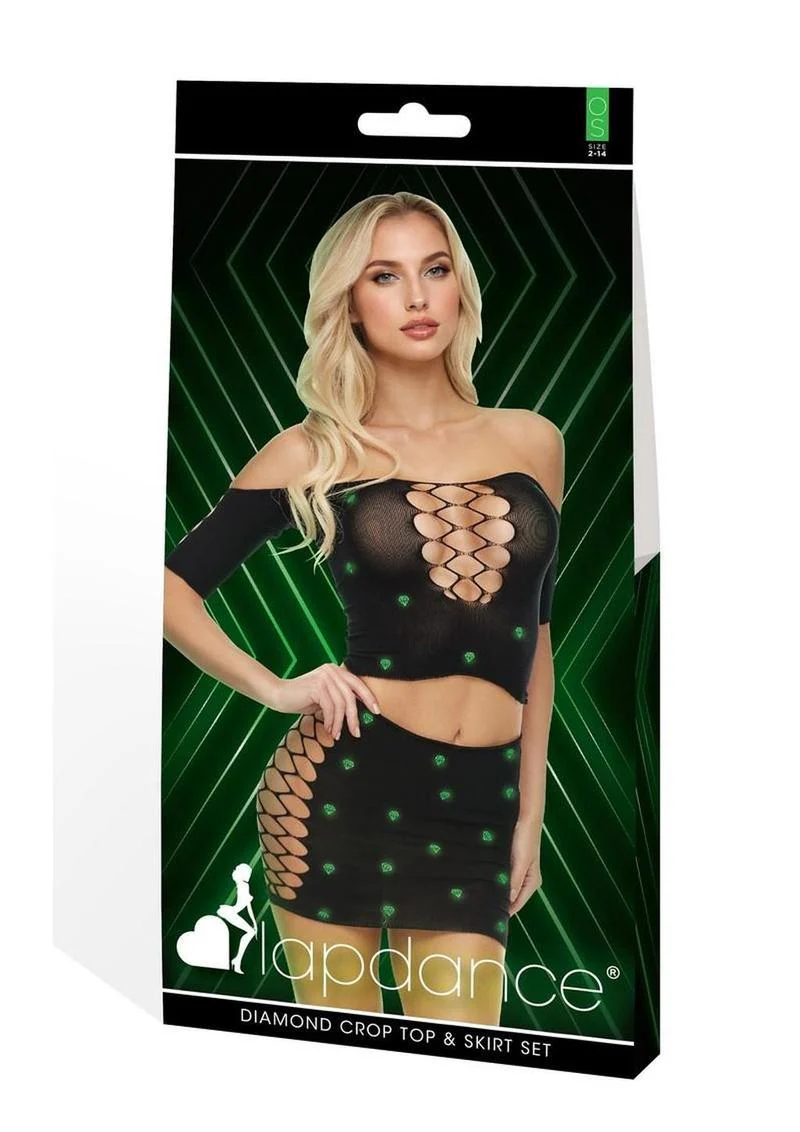 Lapdance Diamond Crop Top Skirt Set - Image 3