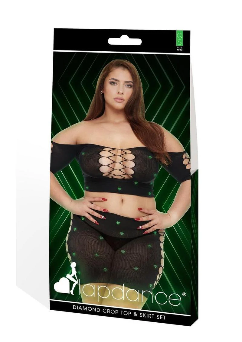 Lapdance Diamond Crop Top Skirt Set - Image 3
