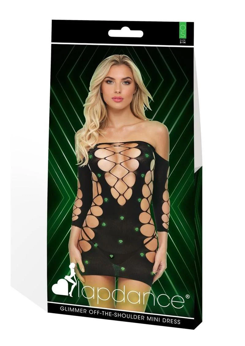 Lapdance Glimmer Off Shoulder Mini Dress OS - Image 3