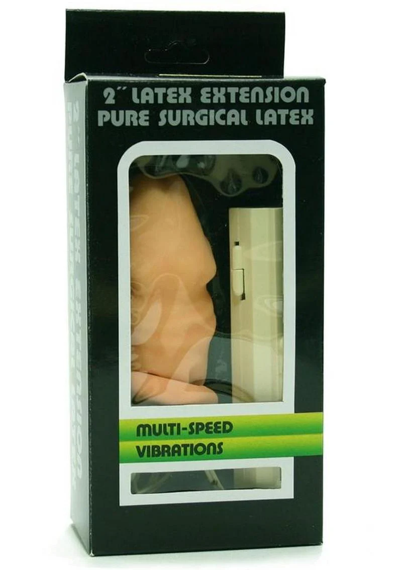 Latex Multi-Speed Vibrating Penis Extension Sleeve - Image 2