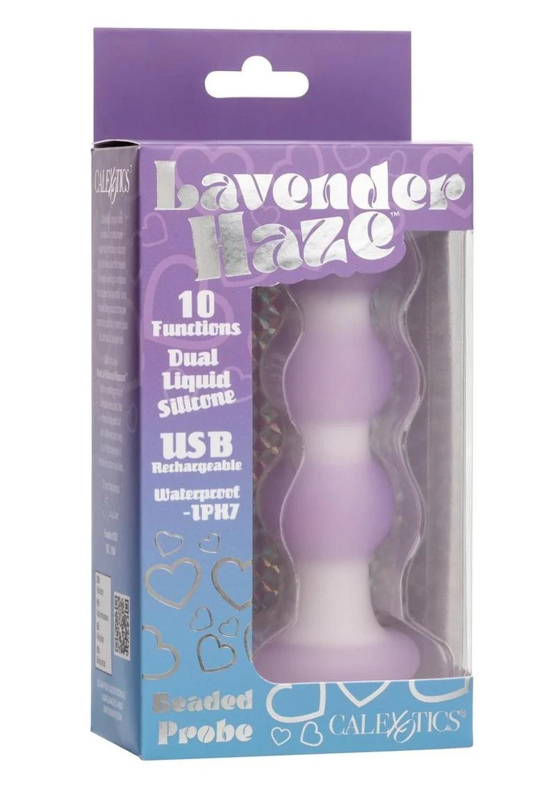 Lavender Haze Beaded Probe Silicone Rechargeable Anal Plug - Image 4