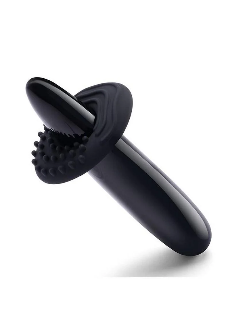 Le Crystal Slim Wand Obsidian Pleasure Tool With Silicone Ring - Image 2