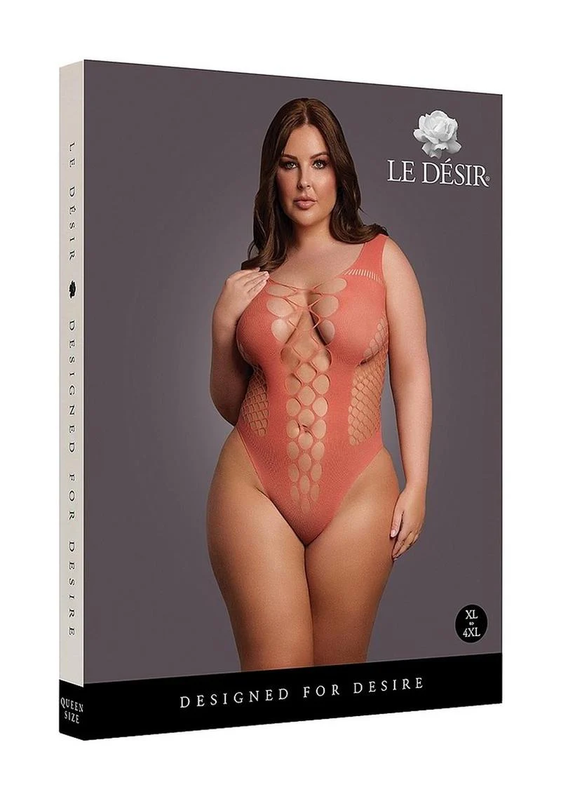 Le Désir V-Neck Teddy with Opaque Panels - Image 4