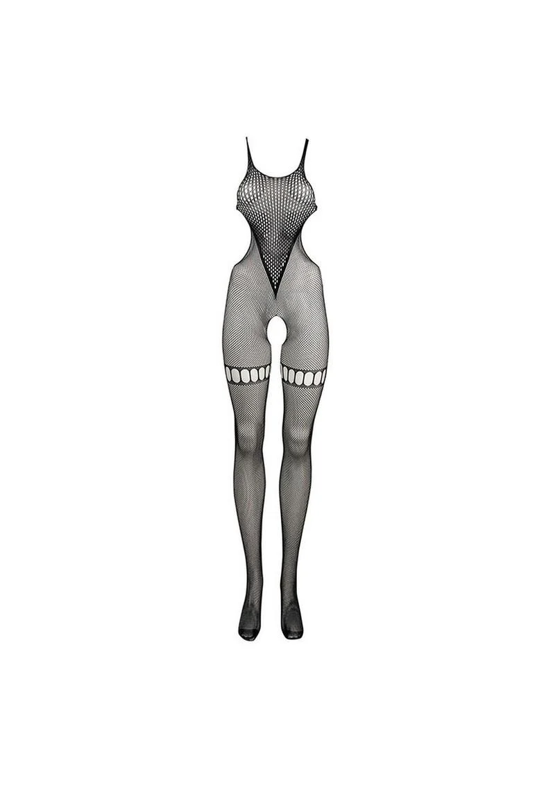 Le Désir Black Net High Neck Bodystocking - Image 2