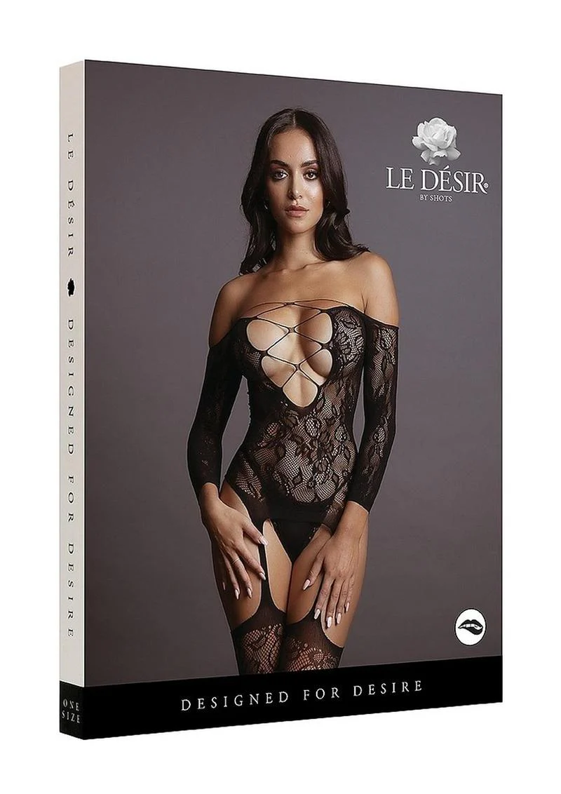 Le Desir Criss Cross Neck Bodystocking - Image 10