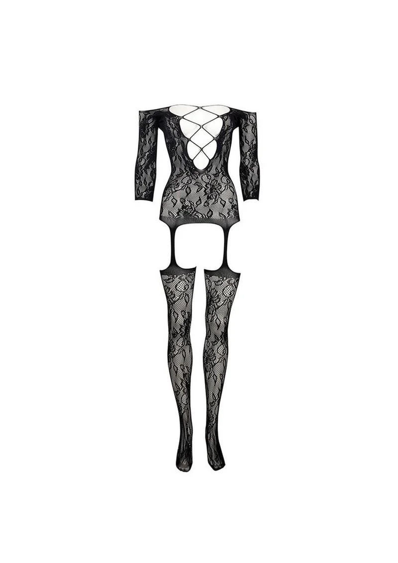 Le Desir Criss Cross Neck Bodystocking - Image 4