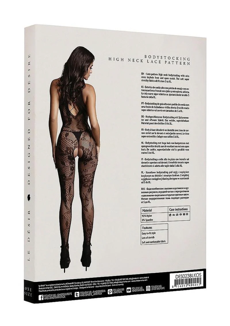 Le Desir Criss Cross Neck Bodystocking - Image 9