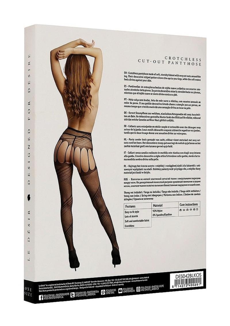 Le Desir Crotchless Cut Out Pantyhose - Image 3