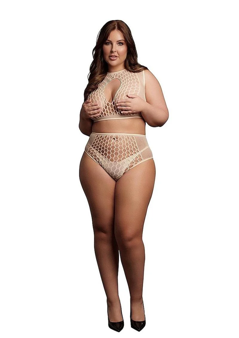 Le Désir Duo Net Keyhole Bra Set - One Size - Image 10